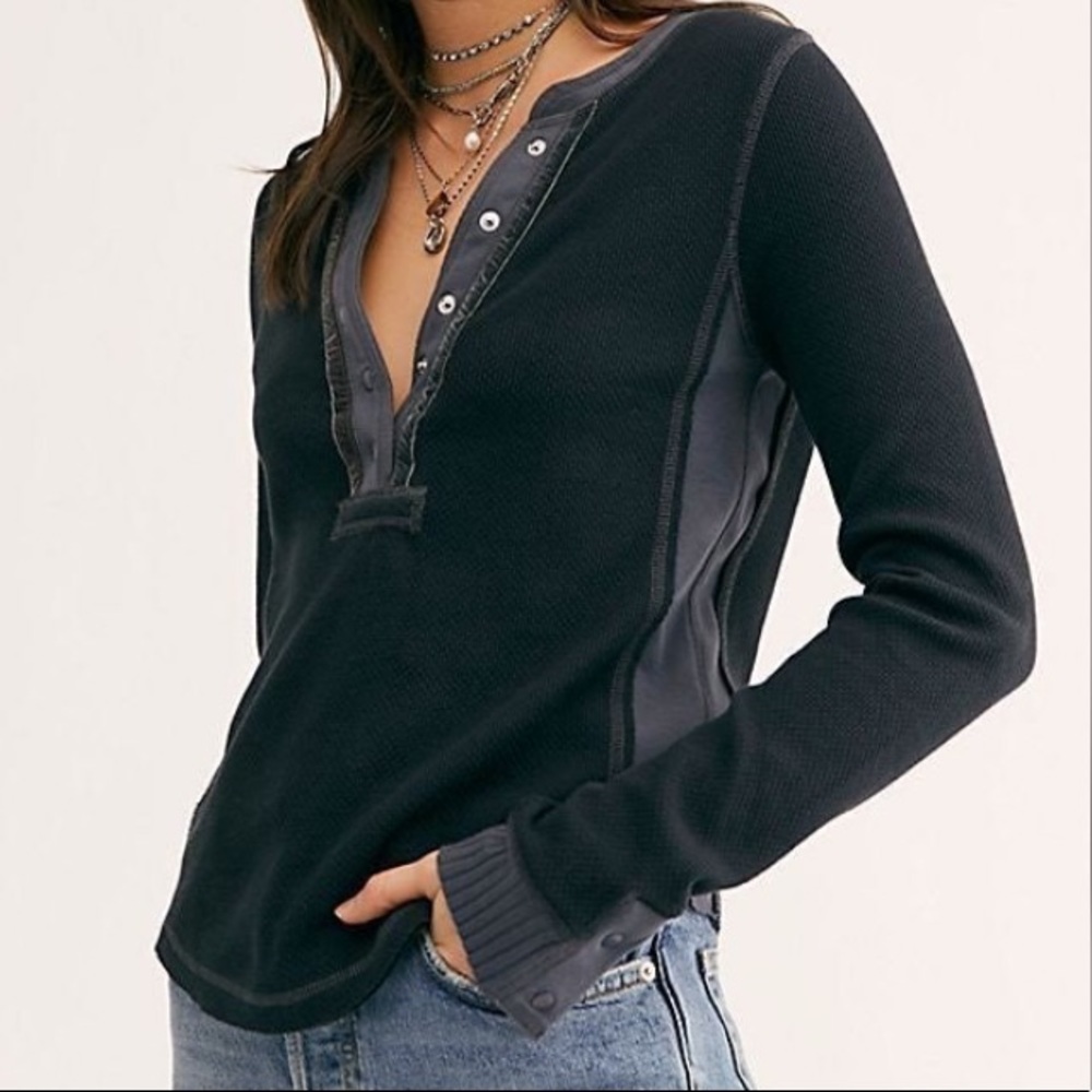 COPY - Free People Solid Carly Henley Long Sleeve